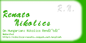 renato nikolics business card